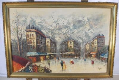 Gilt Frame Oil - Paris Street Scene
