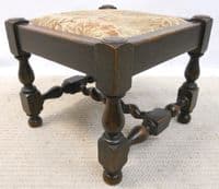 Jacobean Style Small Dark Oak Footstool - SOLD