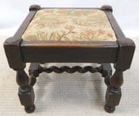 Jacobean Style Small Dark Oak Footstool - SOLD