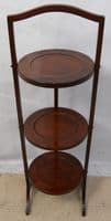 Mahogany Folding Three Tier Cakestand