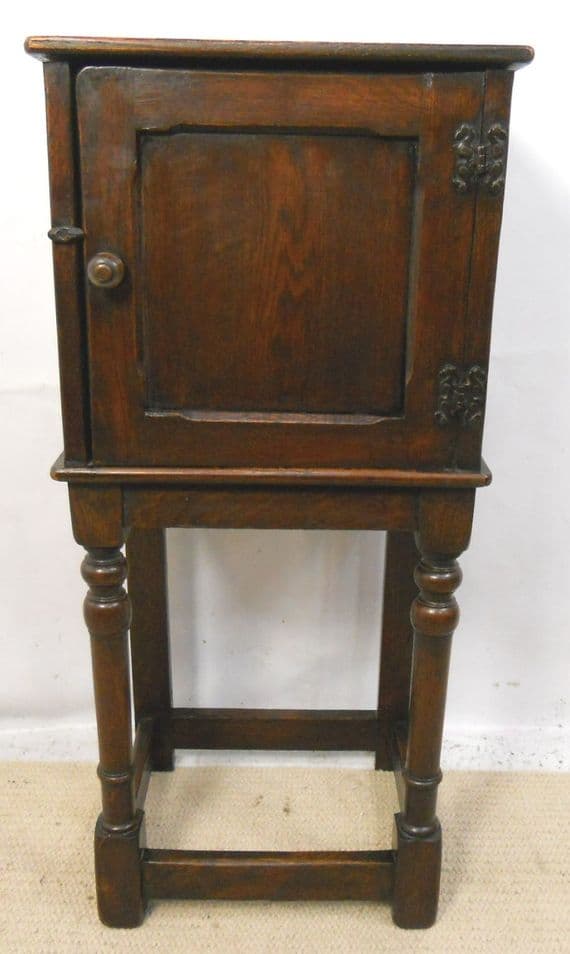 Oak Bedside Pot Cupboard on Stand