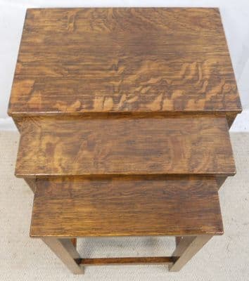 Oak Nest of Three Tables