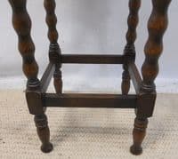 Oak Round Top Bobbin Leg Occasional Table