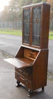Oak Standing Bureau Bookcase