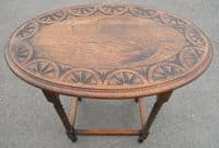 Oval Carved Oak Occasional Table