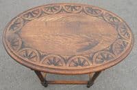 Oval Carved Oak Occasional Table