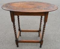 Oval Carved Oak Occasional Table