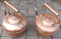 Pair Victorian Copper Kettles