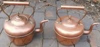 Pair Victorian Copper Kettles