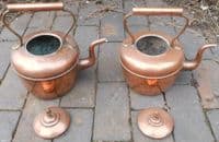 Pair Victorian Copper Kettles