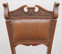 Set of Four Edwardian Carved Walnut Dining Chairs