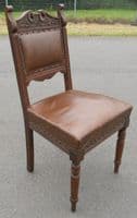 Set of Four Edwardian Carved Walnut Dining Chairs