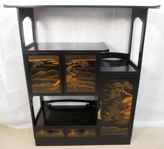 SOLD - Japanese Lacquered Display Cabinet
