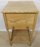 SOLD - Light Oak Barley Twist Leg Sewing Box