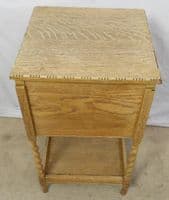 SOLD - Light Oak Barley Twist Leg Sewing Box