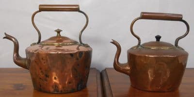 SOLD - Two Victorian Copper Kettles