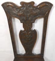 SOLD - Victorian Heavily Carved Dark Oak Hall Chair