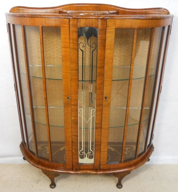 SOLD - Walnut China Display Cabinet