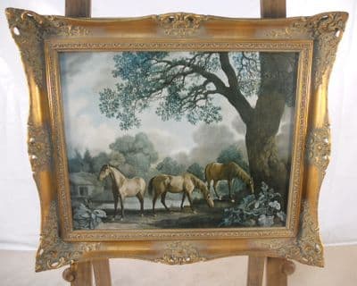 Stubbs Picture - Three Brood Mares, Mounted in Gilt Frame