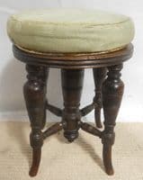 Victorian Circular Top Adjustable Height Mahogany Piano Stool