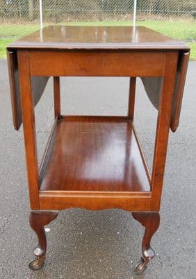Walnut Dropleaf Two Tier Tea Trolley