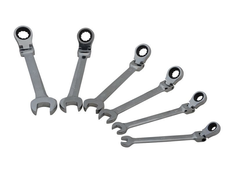 Faithfull Hinged Ratchet Spanner Set 6 Piece