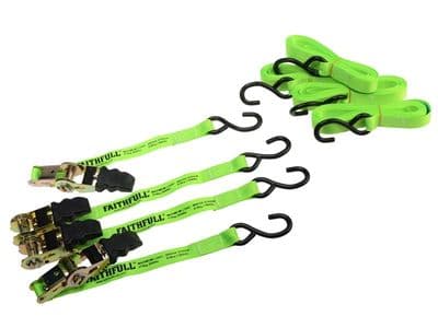 Faithfull Ratchet Tie Downs Set 4 Piece