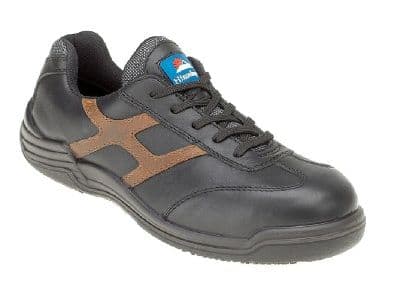 Himalayan Black Metal Free Leather Safety Trainers with Midsole