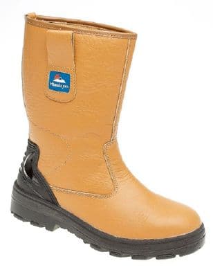 Himalayan Tan Leather S3 TPU/PU Safety Rigger Boots with Steel Midsole