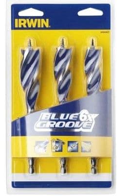 IRWIN Blue Groove 6X Wood Drill Bit Set, 3 Piece