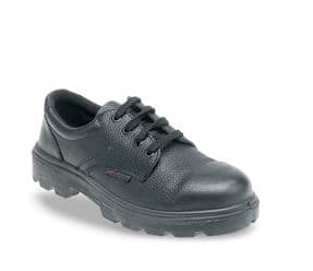 Toesavers Basics Black Leather Safety Shoes with Steel Midsole