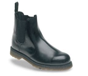Toesavers Black Leather Safety Dealer Boot with Aircushioned PVC Sole - Code AC03