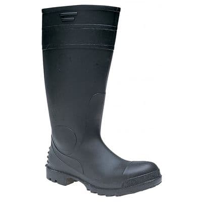 Tosavers Black PVC Safety Wellington Boots