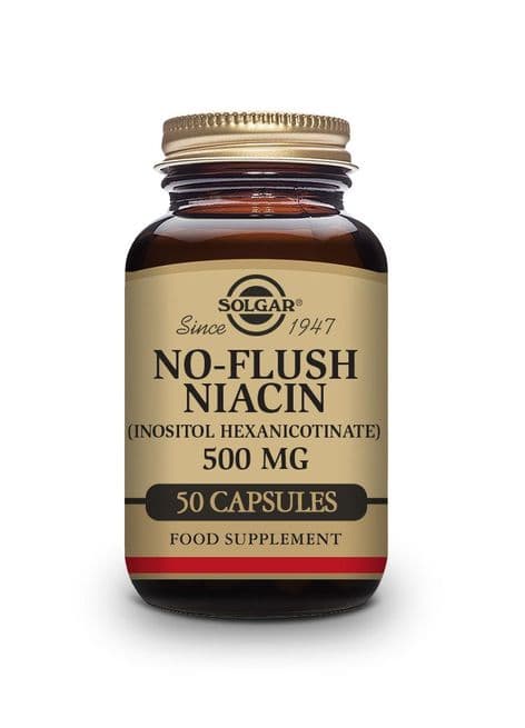 No-Flush Niacin 500 mg Vegetable Capsules (Vitamin B3) (Inositol Hexanicotinate)
