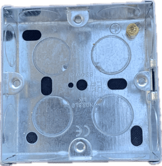 25mm Deep 1 Gang Knockout Box KO Flush Back Box Galvanised Back Box