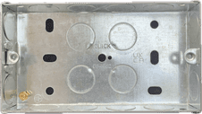 25mm Deep 2 Gang Knockout Box KO Flush Back Box Galvanised Back Box