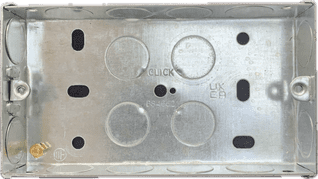 25mm Deep 2 Gang Knockout Box KO Flush Back Box Galvanised Back Box