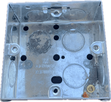35mm Deep 1 Gang Knockout Box KO Flush Back Box Galvanised Back Box