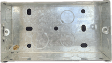 35mm Deep 2 Gang Knockout Box KO Flush Back Box Galvanised Back Box