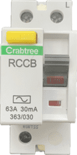 363/030 Crabtree RCD RCCB 63A 30mA for Starbreaker Consumer Units