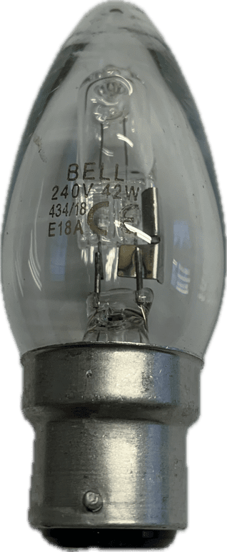 4 x 42w BC Candle Lamp Clear Halogen BC Bayonet Cap 35mm