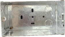 47mm Deep 2 Gang KO Flush Knock Out Back Box Galvanised Back Box