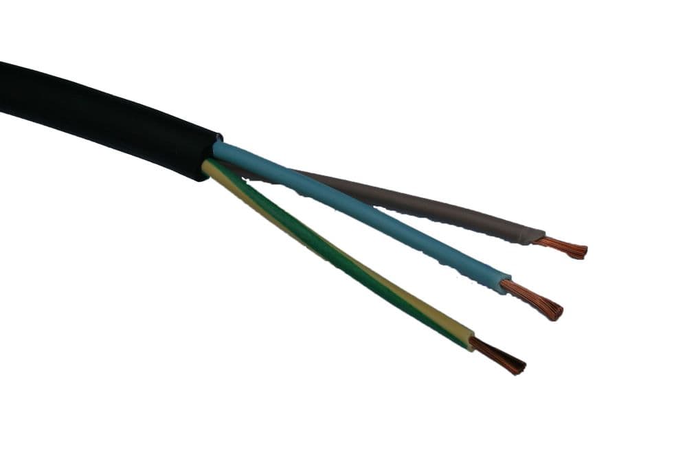 6mm² 3-Core Rubber Cable H07RN-F Heavy Duty 47Amp - For Cookers, Hot Tubs, Outdoor Use