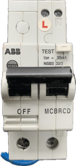 ABB NSBS 32/2 C32 MCBRCD RCBO 30mA Combined 32A Type C MCB and 30ma RCD