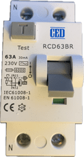 CED RCD63BR 63A 30mA 230V IEC EN 61008-1 Type AC RCD for CED Consumer Units