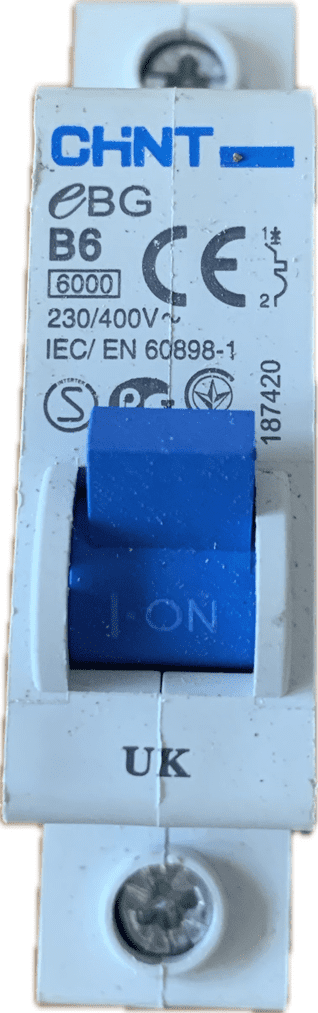 Chint B6 MCB 6kA 187420 6 Amp IEC/EN 60898-1