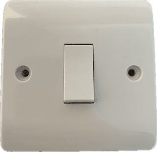 Click CMA010 1 Gang 1 Way Light Switch Plate Switch White 10 Amp