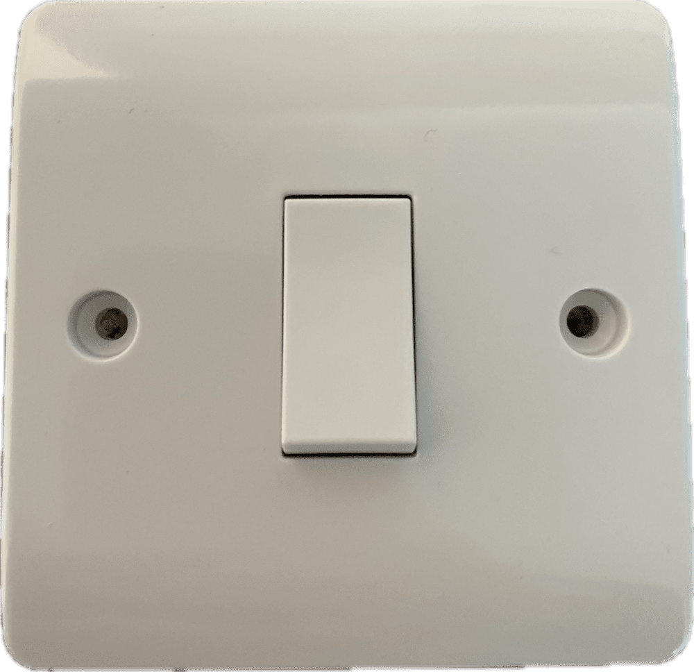 Click CMA011 1 Gang 2 Way Light Switch Plate Switch White 10 Amp
