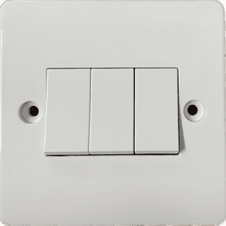 Click CMA013  3 Gang 2 Way Light Switch Plate Switch White 10 amp