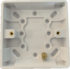 Click CMA080 1 Gang Slim Surface Switch Pattress Moulded Back Box White